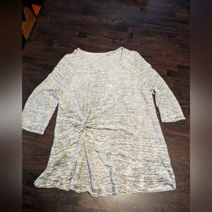 Soft Surroundings Striped Top w/ Twist Detail. Women's 1x.